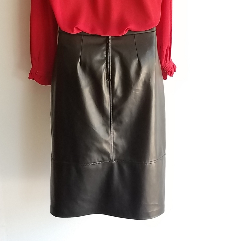 BLANK NYC Pencil Faux Leather Skirt with Tie Closure - Picture 5 of 8